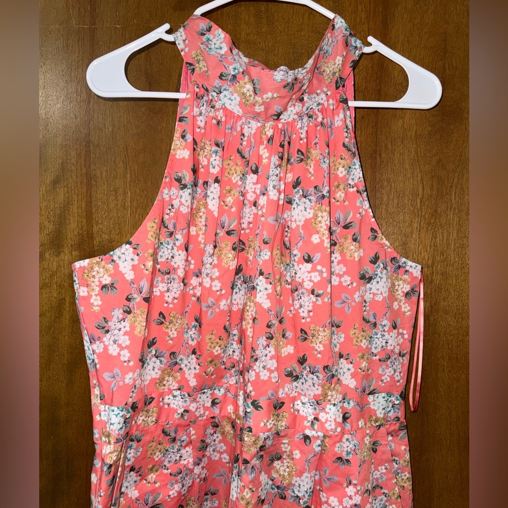 J. Crew Coral Pink Floral Halter Camisole